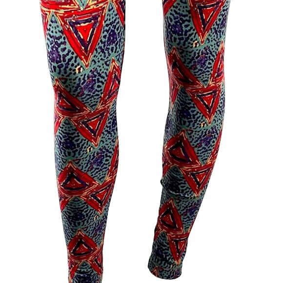 LuLaRoe Buttery Soft Comfort Leggings Size OS 2-10 Greens Rusts Reds Fall Colors - Picture 3 of 16